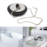 Q1JB Rubber Choke Bathtub Drain Stopper with Chain Bath Plug Drain Tub Stopper for Home and Hotel 1PC