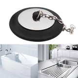 Q1JB Rubber Choke Bathtub Drain Stopper with Chain Bath Plug Drain Tub Stopper for Home and Hotel 1PC