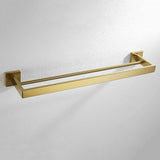 Stainless Steel Double Towel Bars Square Towel Rack Holder Wall Mounted Bathroom Accessories Brushed Gold/Brushed/Mirror/Black