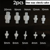 2Pcs Plastic One Way Valve Water Non-Return Water Inline Fluids Check Valves 3mm 4mm 6mm 8mm 10mm 14mm for Fuel Gas Liquid Air