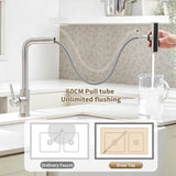 Touch Sense Kitchen Faucet 3 Mode Black Waterfall Crane Brushed Nickel Sensor Pull Out Hot Cold Mixer Gray Sink Water Tap 1668
