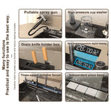 Stainless Steel Waterfall Kitchen Sink Embossed Single Bowl Digital Display Extra Large Multifunctional Washing Sinks 100x50cm