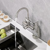 Onyzpily Brushed Nickel 304 stainless steel Kitchen Sink Faucet Mixer Tap Stream Sprayer Head Wall Installation