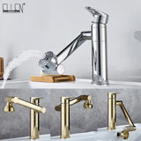 ELLEN Multifunction Bathroom Sink Faucet Hot Cold Water Mixer Crane Antique Bronze Deck Mounted Universal Water Taps EL13266