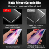 Matte Ceramic Privacy Screen Protectors for Samsung Galaxy S21 S20 S22 Ultra FE Note 20 9 8 10 S7 S8 S9 S10 Plus Anti Spy Film