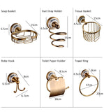 Antique Bronze Bathroom Accessories Sets Towel Shelf Towel Holder Toilet Paper Holder Rove Hook Ceramic Bathroom Products EL3100