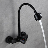 Grifo de cocina cepillado negro, instalado en la pared, 2 modelos, grifo de fregadero de agua fría, grifo de olla de olla 360