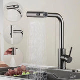 Flying Rain Pull-Out Faucet For Hot and Cold Washing Vegetable Basin Sink Splash Proof Retractable Stainless Steel Kitchen Fauce