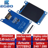 1~10PCS 1.69 Inch 1.69" Color TFT Display Module HD IPS LCD LED Screen 240X280 SPI Interface ST7789 Controller For Arduino