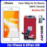 Retina IPS LCD For iPhone 6 6s 7Plus 8Plus LCD Touch Screen Digiziter Assembly For iPhone 6Plus 6sPlus 7 8 Display