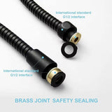 Shower Hose 1.5/2/3M Black/Silver Flexible Shower Hose Stainless Steel Long Bathroom Shower Pipe Extension Bathroom Accessories