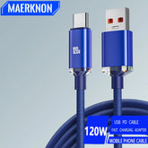 USB PD Cable Type C 120W Fast Charging Adapter Quick Charge 3.0 Data Cable For iPhone Samsung Xiaomi Huawei Mobile Phone Cable