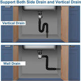 Flip-Top Kitchen Sink Drain Pipes,Retractable Deodorizing Drainer,Flexible Downspout,Drain Hose,Extension Pipe,Sink Sewer Tube