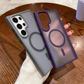 Magsafe Magnetic Wireless Charge Case For Samsung Galaxy S25 S24 S23 S22 S21 Ultra Plus Matte Shockproof Clear Hard Back Cover