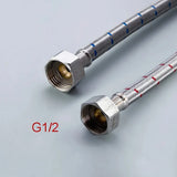 2PCS 50cm Flexible Plumbing Pipes G1/2 G3/8 G9/16 Cold Hot Mixer Faucet Stainless Steel Water Supply Pipe Braided Hoses Basin