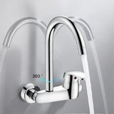 Kitchen Faucet Wall Mounted Cold Hot Water Faucet Rotating Sink Basin Mixer Tap Brass Chrome Single Handle Balcony Mop Pool Tap