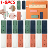 Self-Adhesive Power Strip Holder Plug Fixer Sticker Punch Free Wall-mounted Socket Retainer for Phone Charger Cable Management