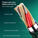 USB PD Cable Type C 120W Fast Charging Adapter Quick Charge 3.0 Data Cable For iPhone Samsung Xiaomi Huawei Mobile Phone Cable