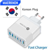 Korean Plug 55W Fast Charging Charger 6Ports USB Type C Wall Charger For Samsung A23 S23 iPhone 14 pro max Xiaomi KR Charger