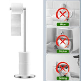 Bathroom Paper Towel Holder Stainless Steel Floor Standing Toilet Paper Holder Hole-less Bathroom Floor Standing Shelf