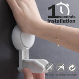 TAILI Suction Cup Shower Head Holder Adjustable Wall Mount Shower Head Bathroom Removable Storage Shelf Rack without Drilling