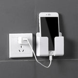 Non punching phone holder remote control storage box bedroom bedside phone charging multifunctional wall mounted storage rack