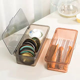 Cutlery Storage Tray Holder Tableware Organizer Spoon Fork Storage Box Plastic Container Cutlery Rack With Lid And Drainer