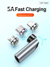 540° Degree Rotating Magnetic Wire Fast Charging PD 3A Adapter For Mobile Phone Accessories Type-C Data Cable Connector