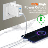 Total 65W USB Charger PD Type C Fast Charging Mobile Phone Charge Adapter For iPhone Xiaomi Huawei Samsung PD Quick Charge QC3.0