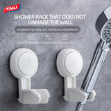 TAILI Suction Cup Shower Head Holder Adjustable Wall Mount Shower Head Bathroom Removable Storage Shelf Rack without Drilling