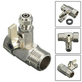 1pc Water Inlet Of Pure Water Machine RO Feed Water Adapter 1/2" To 1/4'' With Shut-off Ball Valve Tap TeeB Accessories