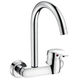 Kitchen Faucet Wall Mounted Cold Hot Water Faucet Rotating Sink Basin Mixer Tap Brass Chrome Single Handle Balcony Mop Pool Tap