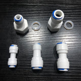 1/4" 3/8" OD Hose Tube 1/4" 1/2" 3/4" 1/8" Plastic Pipe Quick Connectors RO Water Connector Fittings Reverse Osmosis System