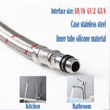 2PCS 50cm Flexible Plumbing Pipes G1/2 G3/8 G9/16 Cold Hot Mixer Faucet Stainless Steel Water Supply Pipe Braided Hoses Basin