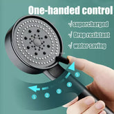Turbo Bathroom Shower Head Strong Current Shower Heads High Pressure Powerful Rain Shower Head 5 Modes Universal Shower Head Set