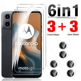 MotoG34 Case 6In1 Tempered Glass Screen Protector Cover For Motorola Moto G34 5G 2024 Camera Protect Glass G14 G04 s G24 G54 G84