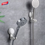 TAILI Suction Cup Shower Head Holder Adjustable Wall Mount Shower Head Bathroom Removable Storage Shelf Rack without Drilling
