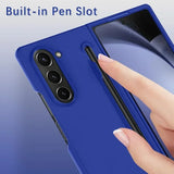 Luxury Skin Feeling PC Case for Samsung Galaxy Z Fold 6 5 Phone Case With S Pen Holder and Pen Stylus Storage Slot ZFold 6 Cover
