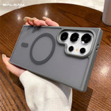 Magsafe Magnetic Wireless Charge Case For Samsung Galaxy S25 S24 S23 S22 S21 Ultra Plus Matte Shockproof Clear Hard Back Cover
