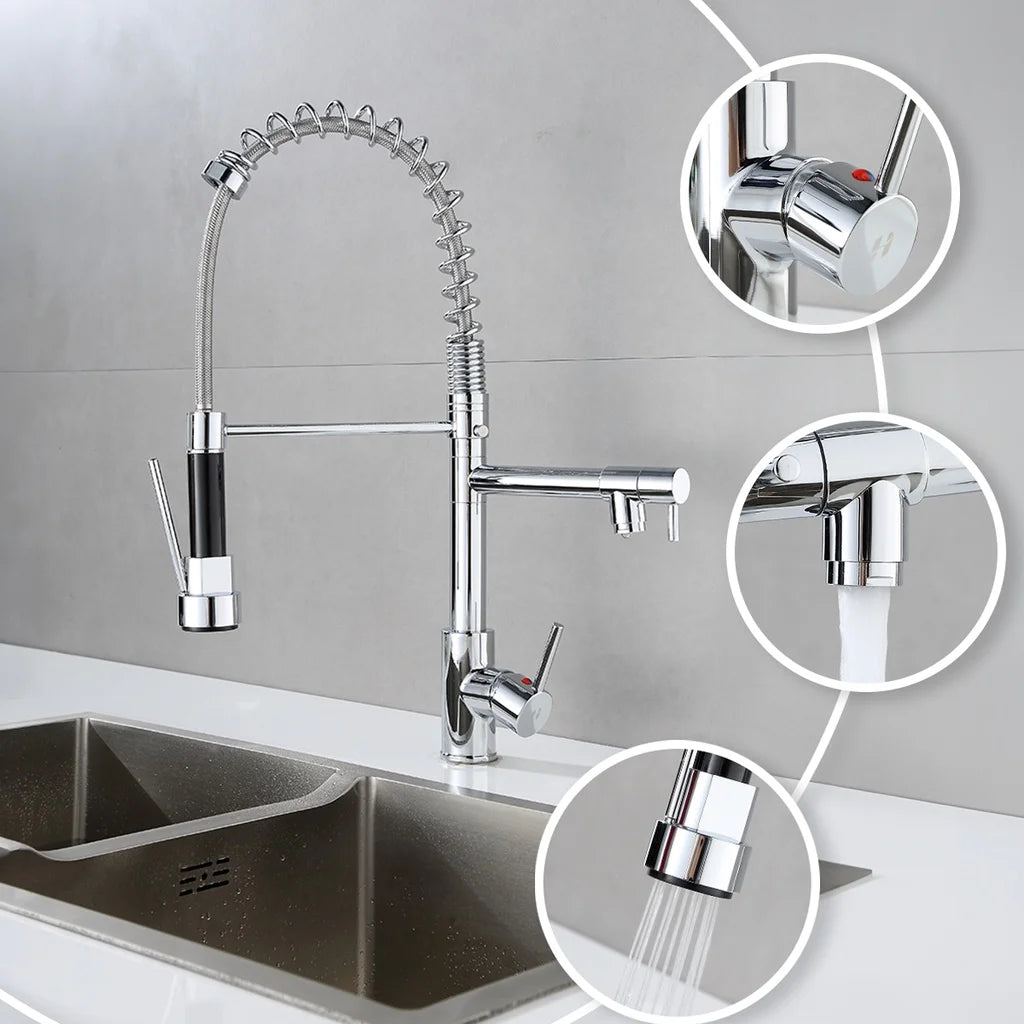 Modern Kitchen Faucet with Versatile Articulated Spray,Wall Mounted Faucet