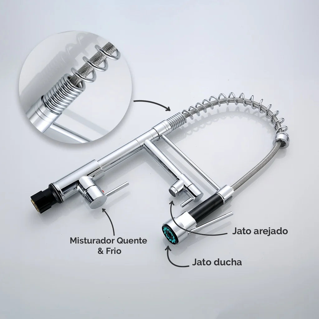 Modern Kitchen Faucet with Versatile Articulated Spray,Wall Mounted Faucet