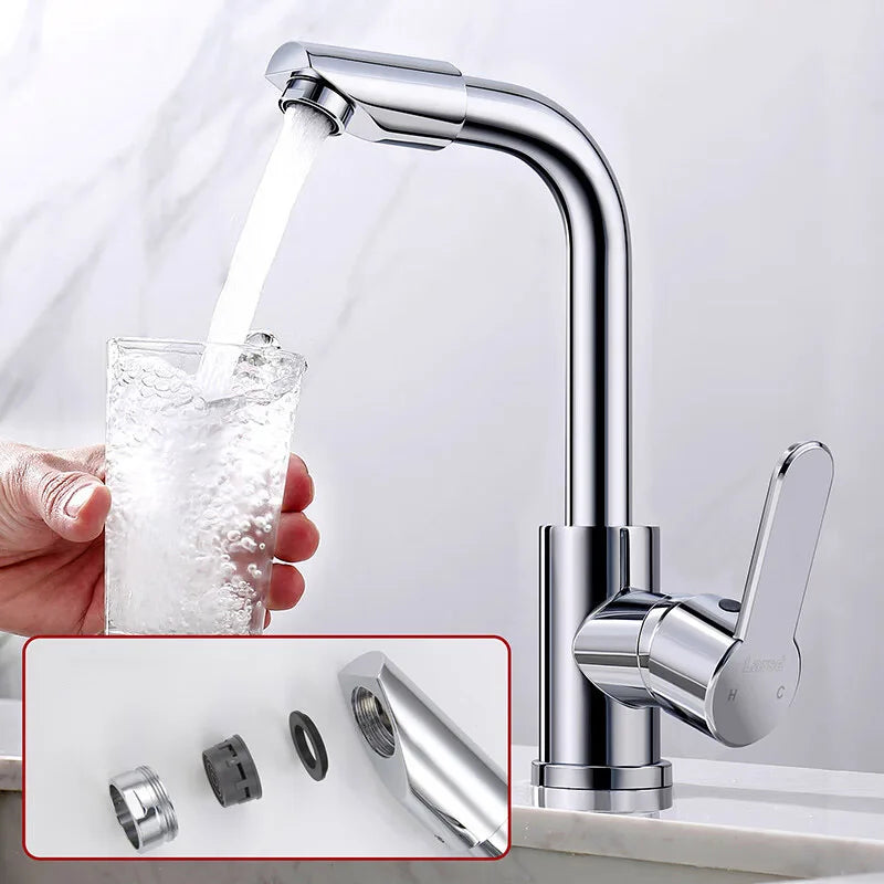 Rotatable Basin Faucet For Kitchen and Bathroom Dual-use Splash-proof Hot and Cold Water Faucet