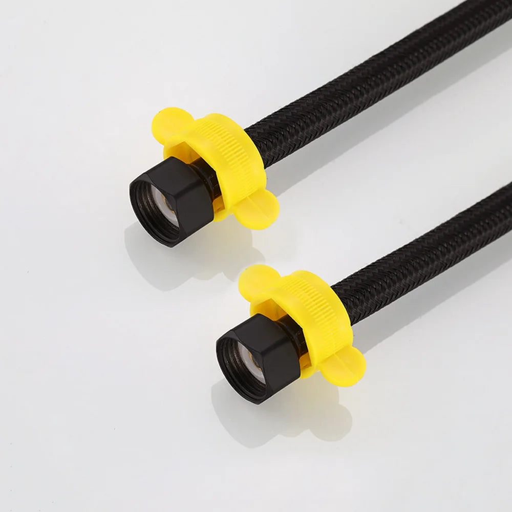 G1/2 4Point Black Nylon Water Inlet Hose Faucet Hose Water Heater Pipe Toilet Connection Kitchen Bathroom Hose All Black Tube
