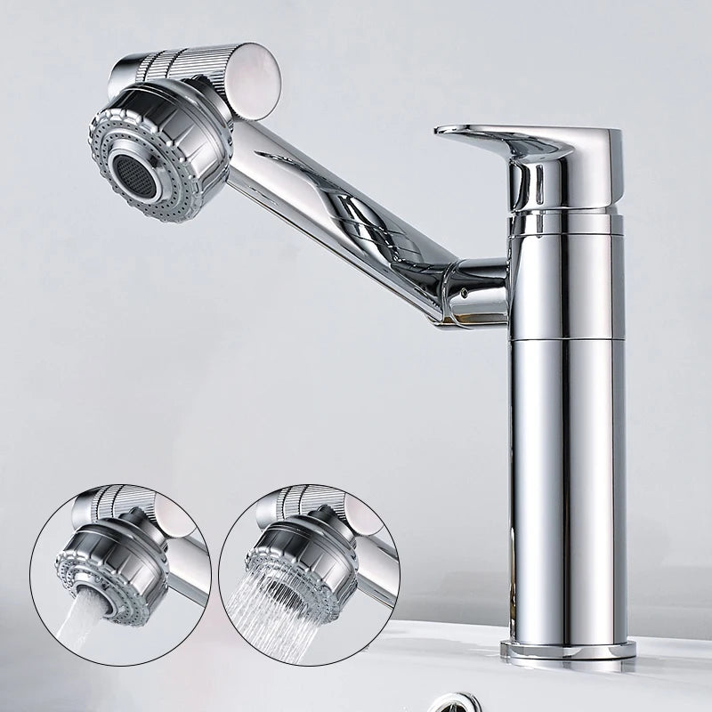 ELLEN Multifunction Bathroom Sink Faucet Hot Cold Water Mixer Crane Antique Bronze Deck Mounted Universal Water Taps EL13266