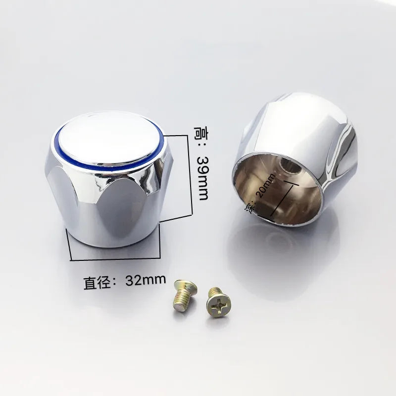 2pcs/Set  Faucet Handle Knob Metal Replacement Hot Cold Tap Switch Home Kitchen Bathroom Hotel Washbasin Sink Accessories