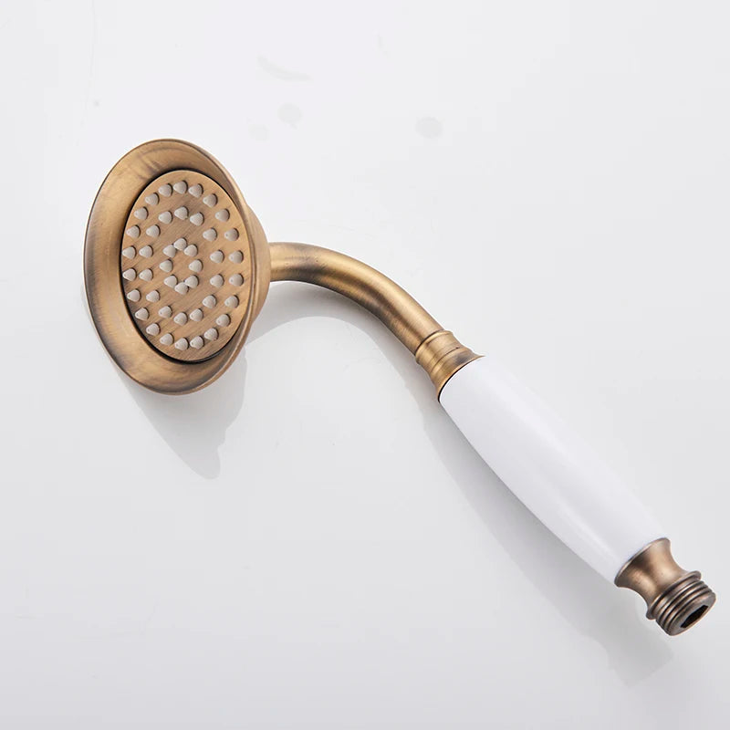 Chrome/Antique Brass/Black Bronze Golden Brass Ceramic Handle Shower Head Telephone Style Bathroom Hand Shower Head Spray