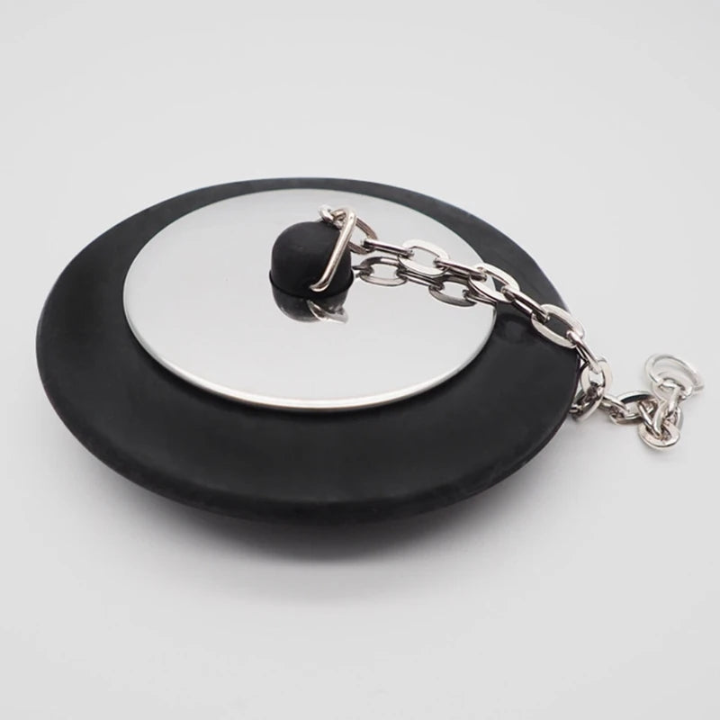Q1JB Rubber Choke Bathtub Drain Stopper with Chain Bath Plug Drain Tub Stopper for Home and Hotel 1PC