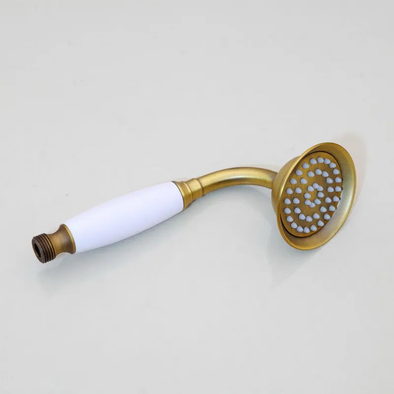 Chrome/Antique Brass/Black Bronze Golden Brass Ceramic Handle Shower Head Telephone Style Bathroom Hand Shower Head Spray