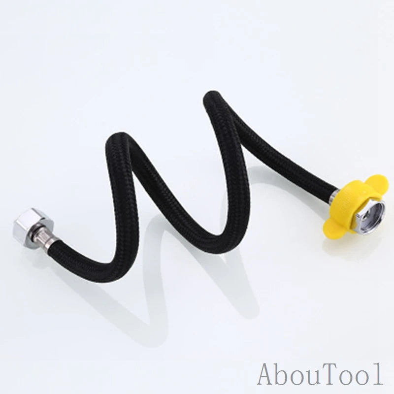 G1/2 4Point Black Nylon Water Inlet Hose Faucet Hose Water Heater Pipe Toilet Connection Kitchen Bathroom Hose All Black Tube