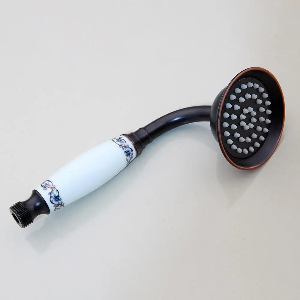 Chrome/Antique Brass/Black Bronze Golden Brass Ceramic Handle Shower Head Telephone Style Bathroom Hand Shower Head Spray